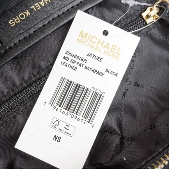 Michael Kors Backpack Bag Jaycee Md Pkt Backpack Leather Black NWT - Picture 11 of 14